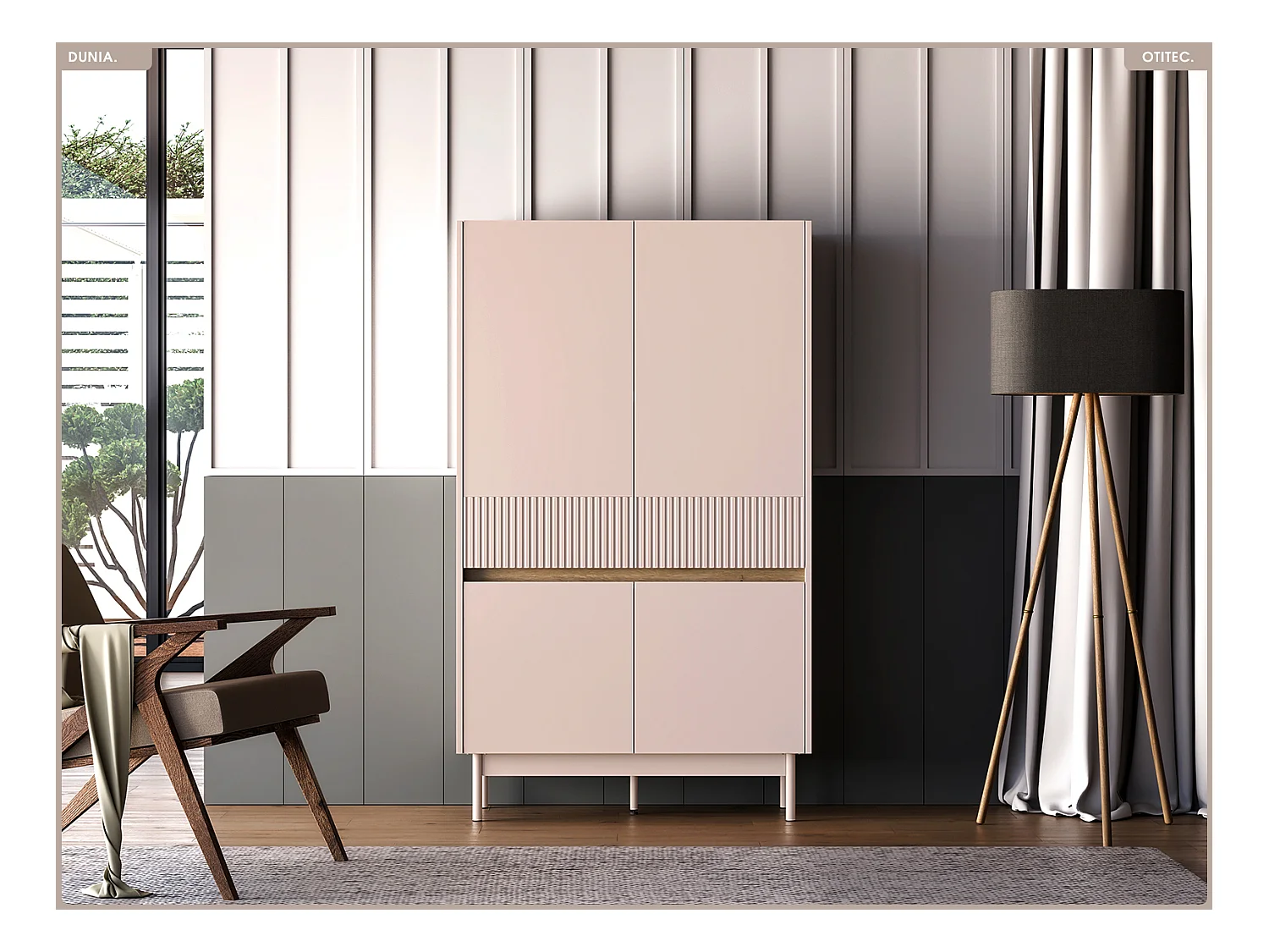 Armoire - L.92 x H.156 x P.40 cm - DUNIA