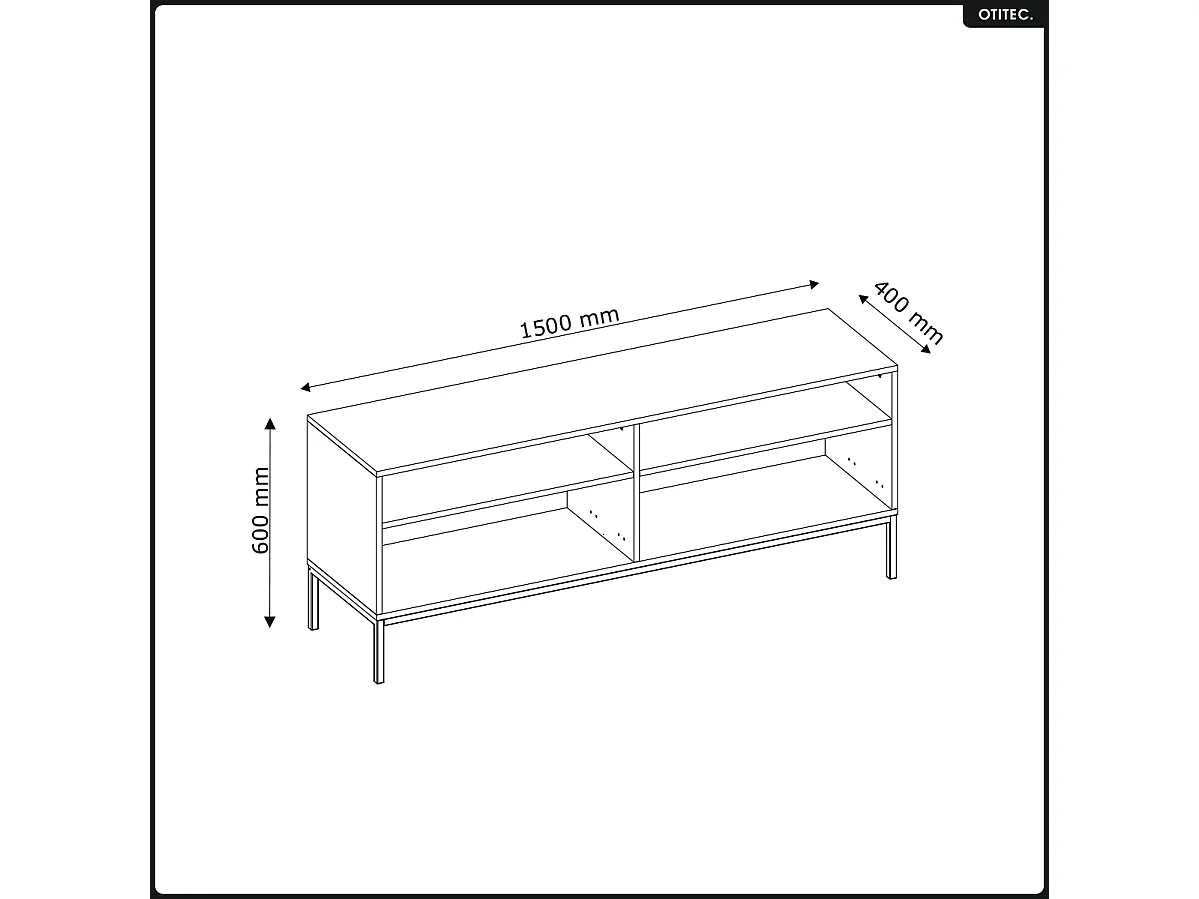 Meuble TV - H.60 x L.150 x P.40 - CODE - CACHEMIRE