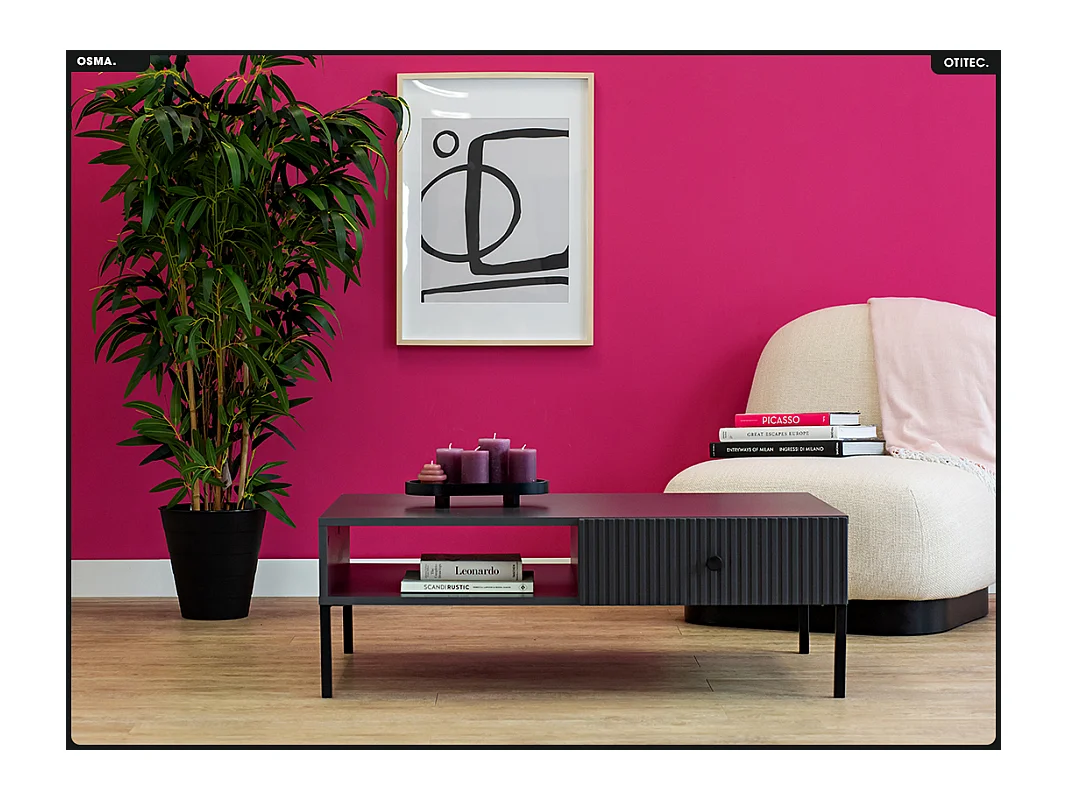 Table basse - H.35 x L.102 x P.67 - OSMA - NOIR