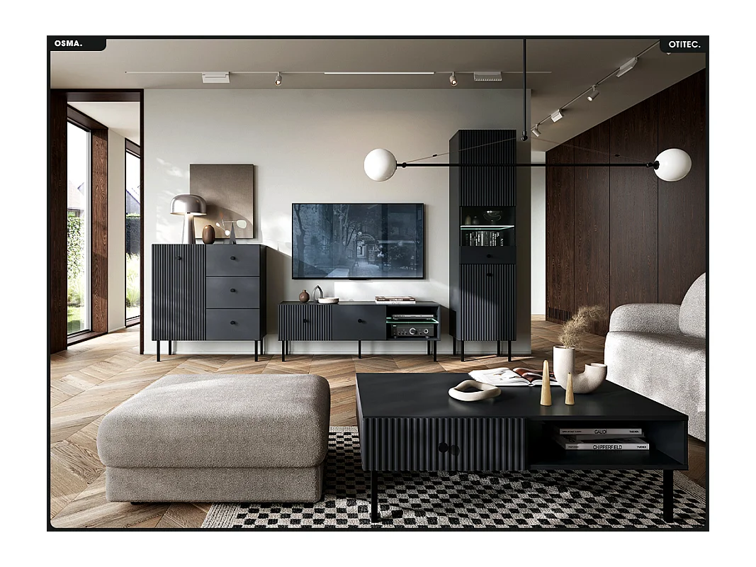 Table basse - H.35 x L.102 x P.67 - OSMA - NOIR