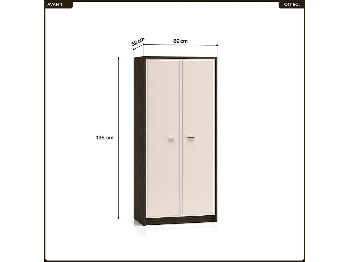 Armoire - L.89 x H.195 x P.52 cm - AVANTI