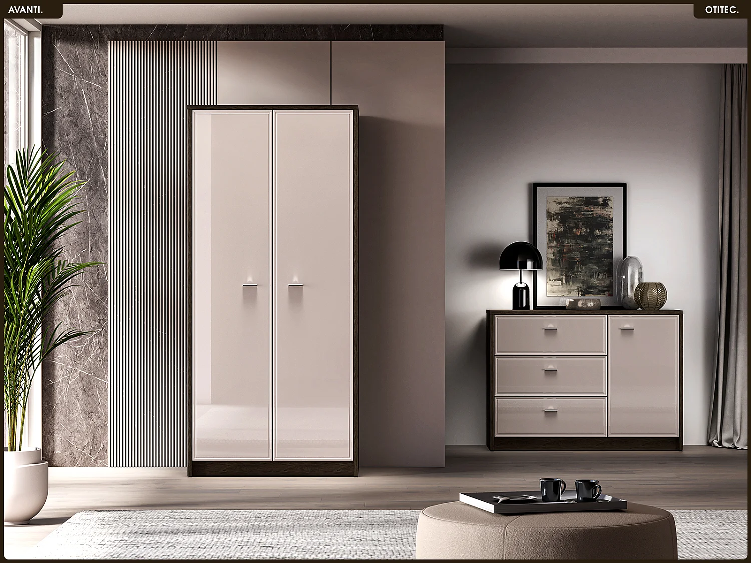 Armoire - L.89 x H.195 x P.52 cm - AVANTI