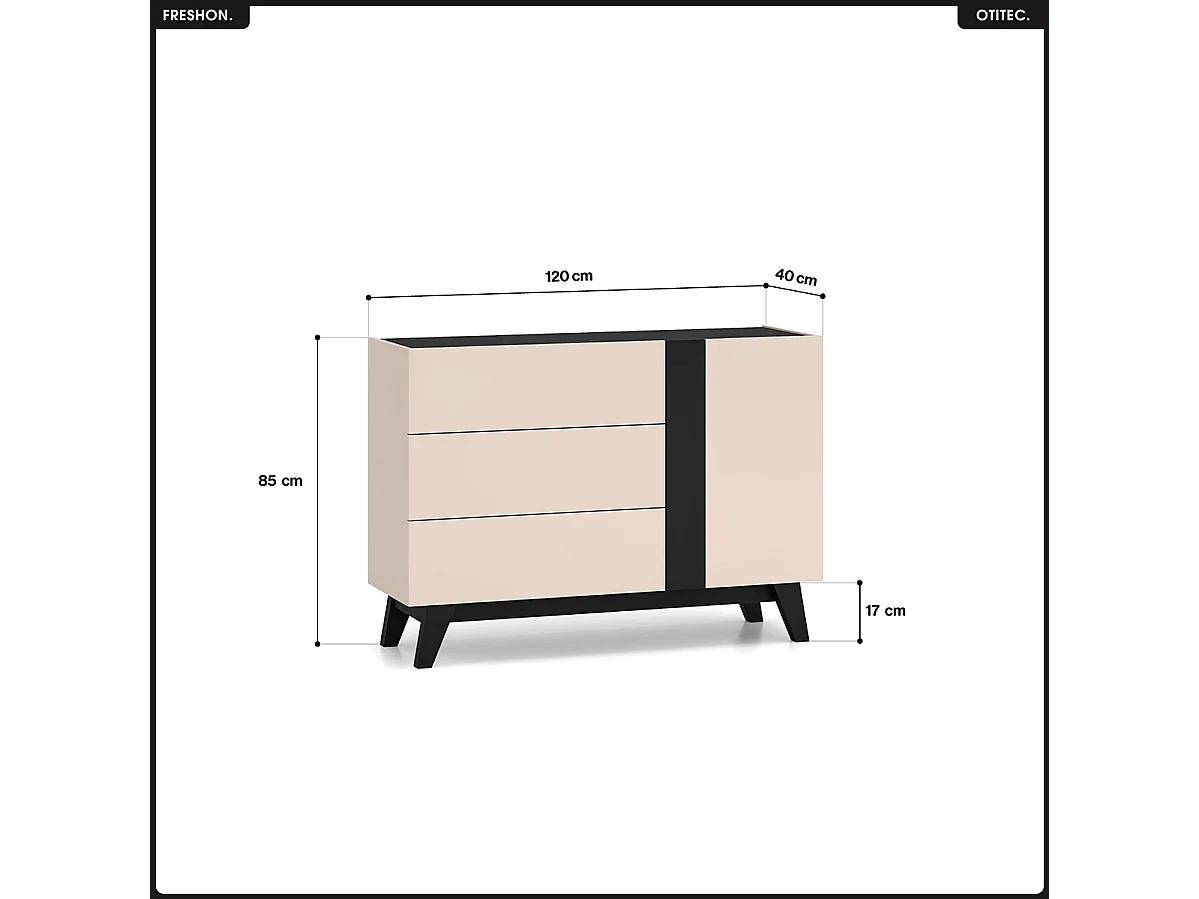 Commode - L.120 x H.85 x P.40 cm - FRESHON