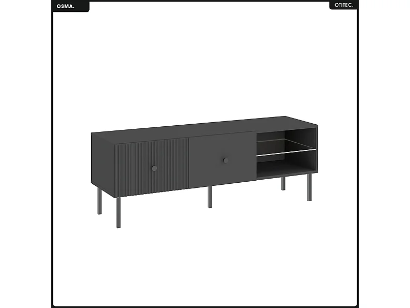 Meuble TV - H.48 x L.135 x P.42 - OSMA - NOIR