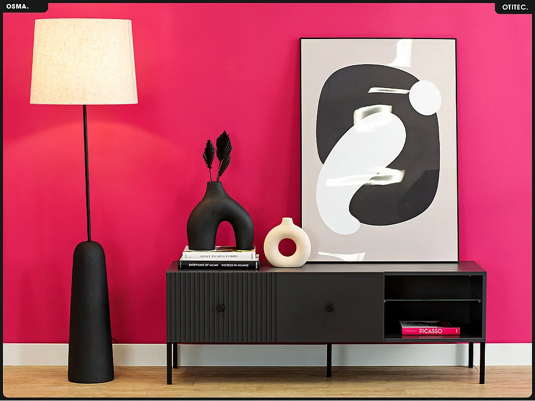 Meuble TV - H.48 x L.135 x P.42 - OSMA - NOIR