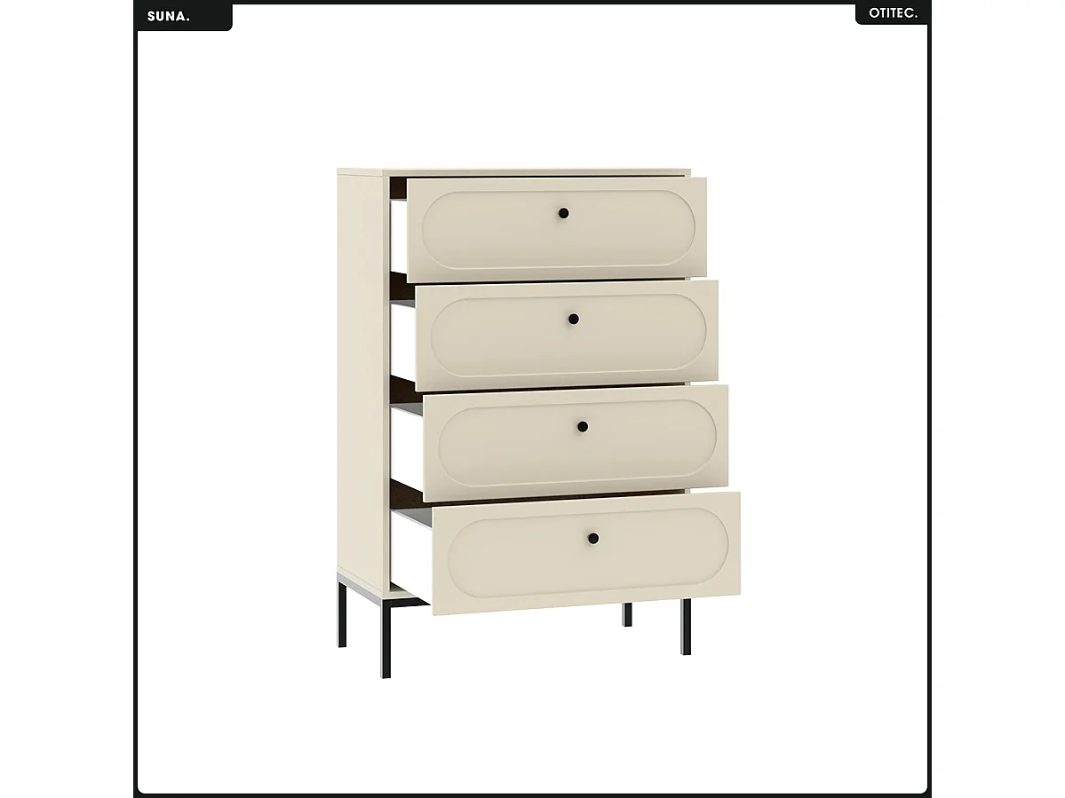 Commode - H.115 x L.75 x P.40 - SUNA - CACHEMIRE