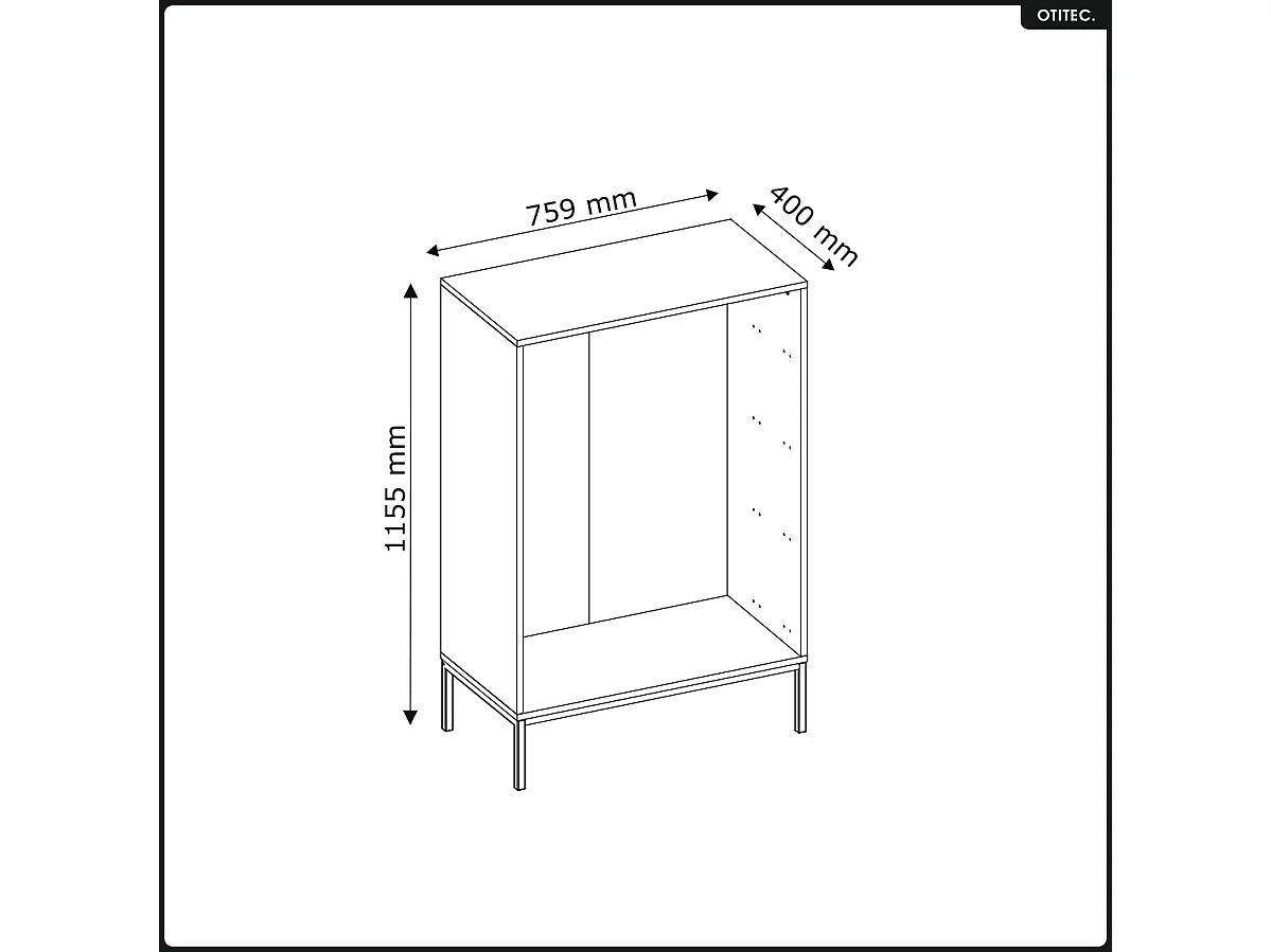 Commode - H.115 x L.75 x P.40 - SUNA - CACHEMIRE