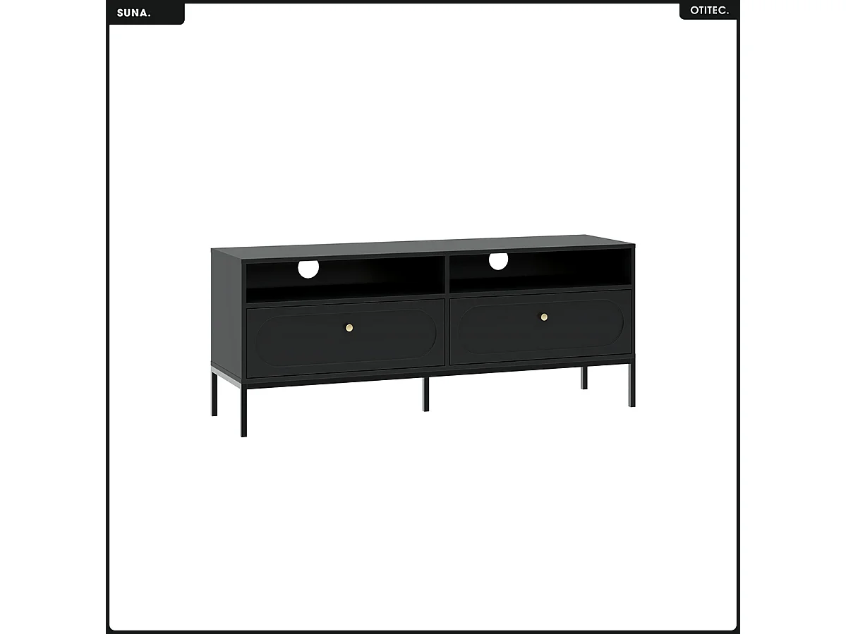 Meuble TV - H.60 x L.150 x P.40 - SUNA - NOIR