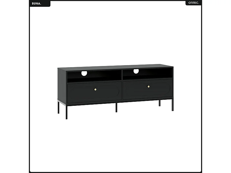 Meuble TV - H.60 x L.150 x P.40 - SUNA - NOIR
