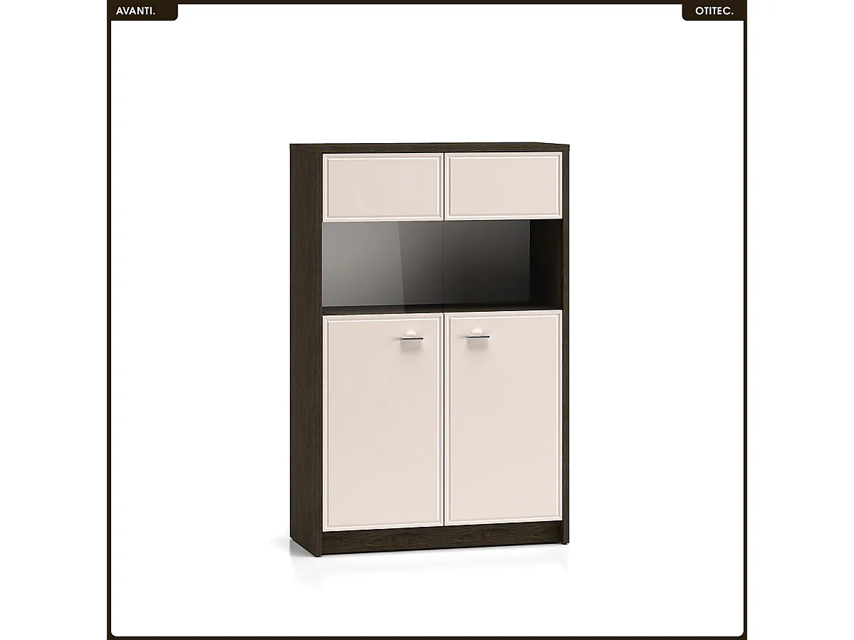 Armoire vitrine - L.92 x H.141 x P.40 cm - AVANTI