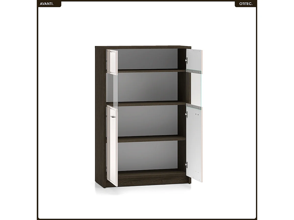 Armoire vitrine - L.92 x H.141 x P.40 cm - AVANTI
