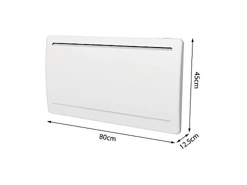 Radiateur électrique fixe a inertie seche céramique 1500W OCEANIC Rubis - Design galbé - Blanc - NF