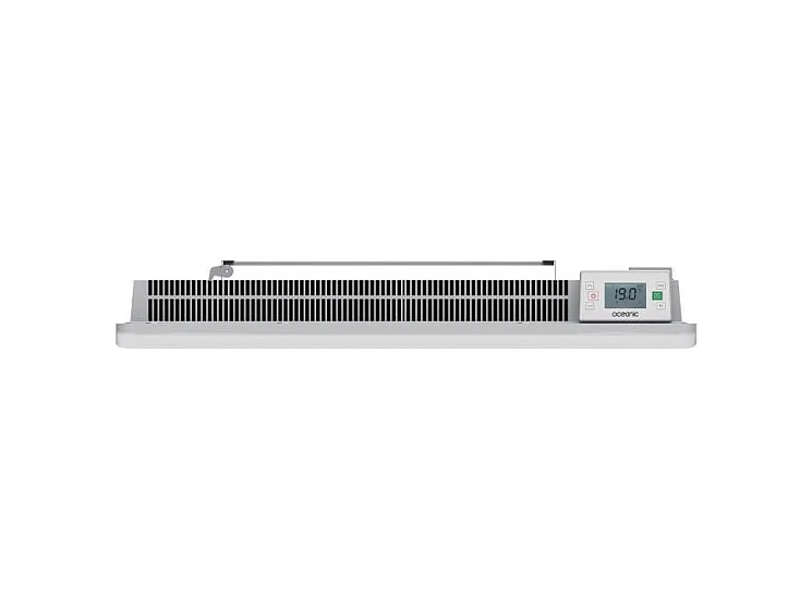 Fester elektrischer Heizkörper mit trockener Keramikinertie 1500W OCEANIC Rubis - Gebogenes Design - Weiß