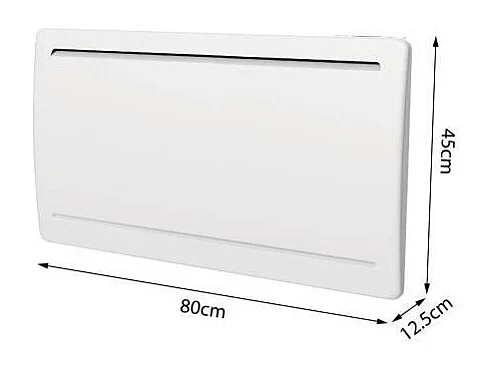 Radiateur électrique fixe a inertie seche céramique 1500W OCEANIC Rubis - Design galbé - Blanc - NF