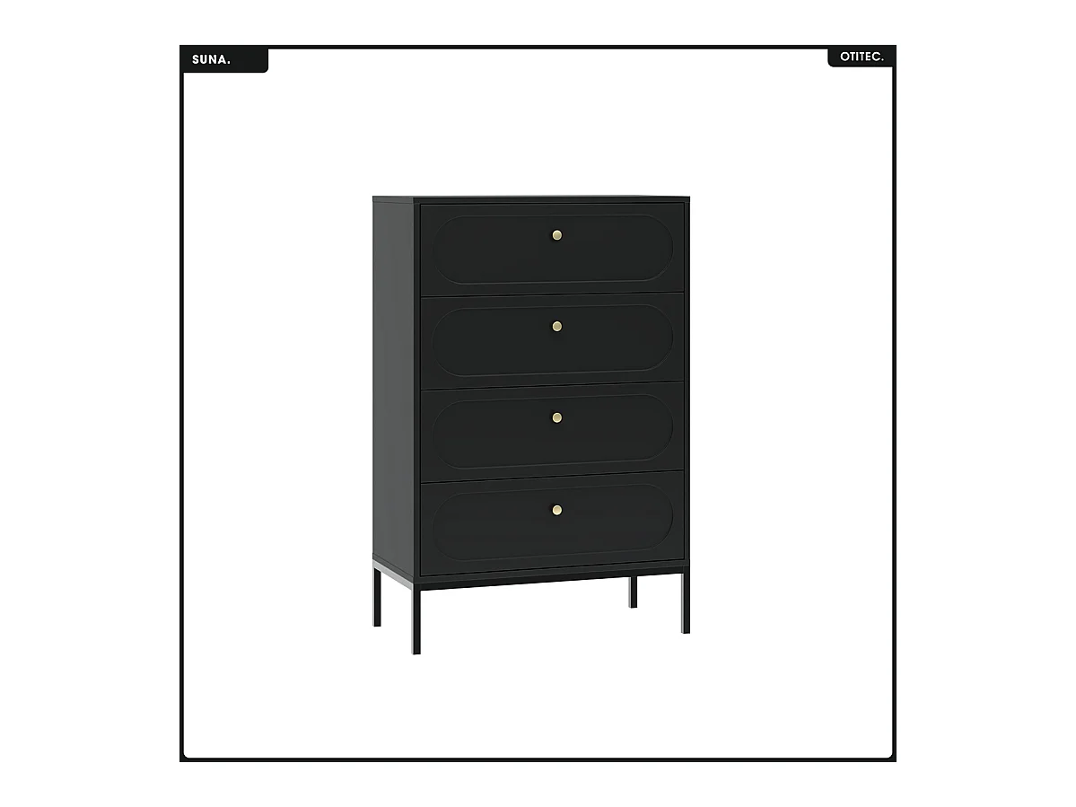 Commode - H.115 x L.75 x P.40 - SUNA - NOIR