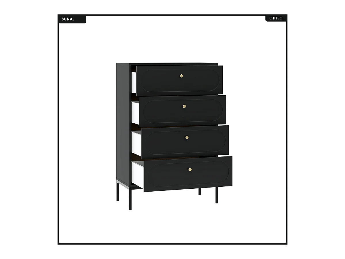 Commode - H.115 x L.75 x P.40 - SUNA - NOIR