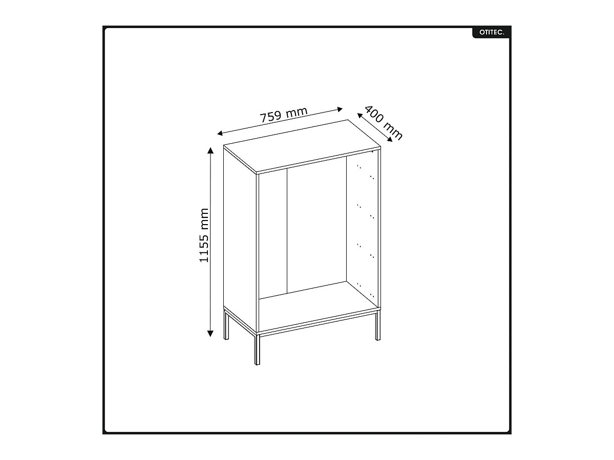 Commode - H.115 x L.75 x P.40 - SUNA - NOIR