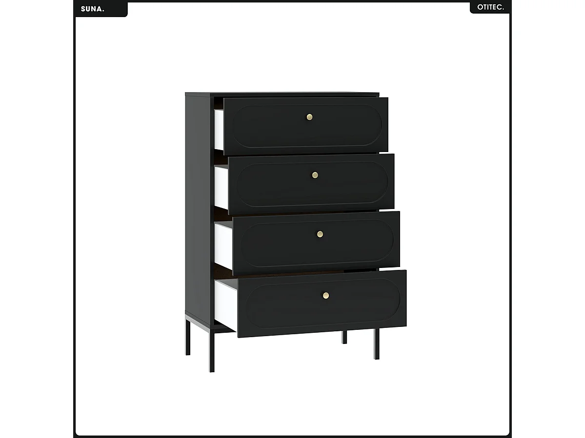 Commode - H.115 x L.75 x P.40 - SUNA - NOIR