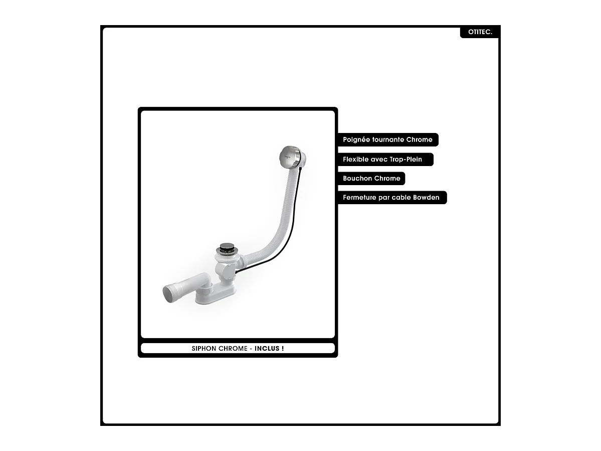 Baignoire asymétrique - 160 x 75 cm - Droite - Siphon Chrome & Pieds - INCLUS - NOIR - AVITA A-LINE