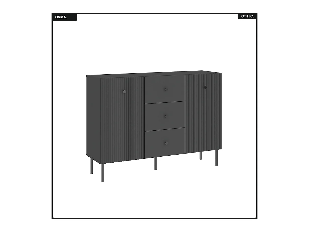 Commode - H.98 x L.135 x P.42 - OSMA - NOIR