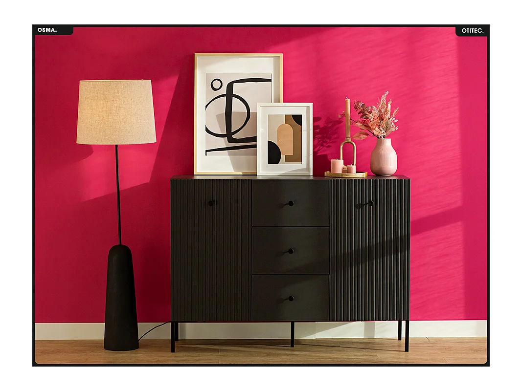 Commode - H.98 x L.135 x P.42 - OSMA - NOIR