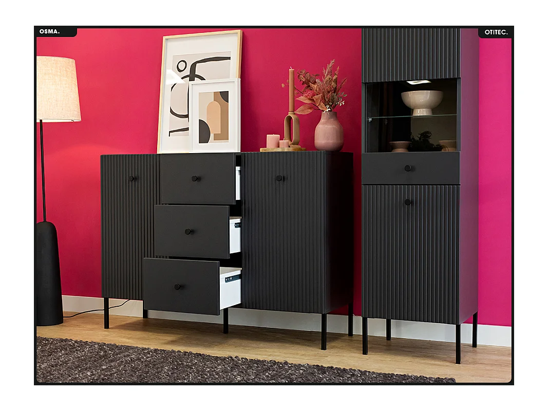 Commode - H.98 x L.135 x P.42 - OSMA - NOIR