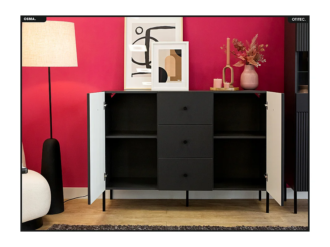 Commode - H.98 x L.135 x P.42 - OSMA - NOIR