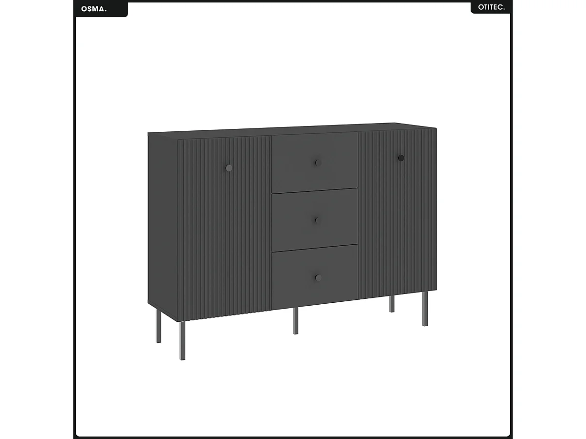 Commode - H.98 x L.135 x P.42 - OSMA - NOIR