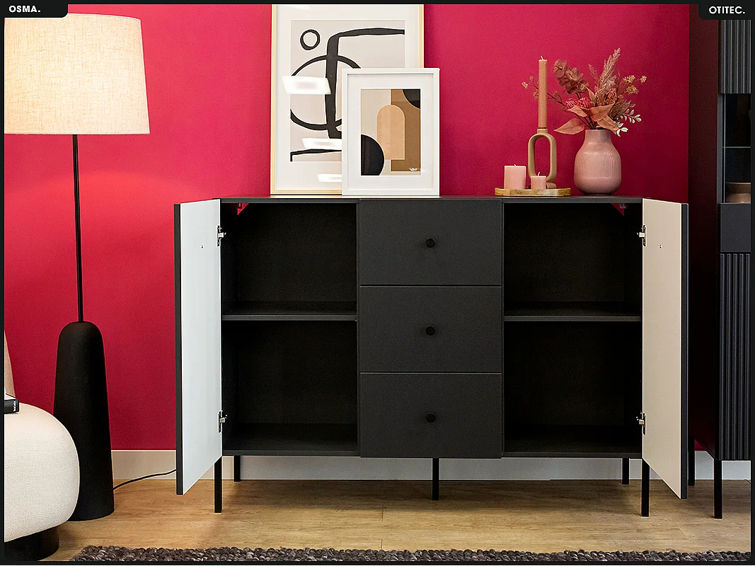 Commode - H.98 x L.135 x P.42 - OSMA - NOIR