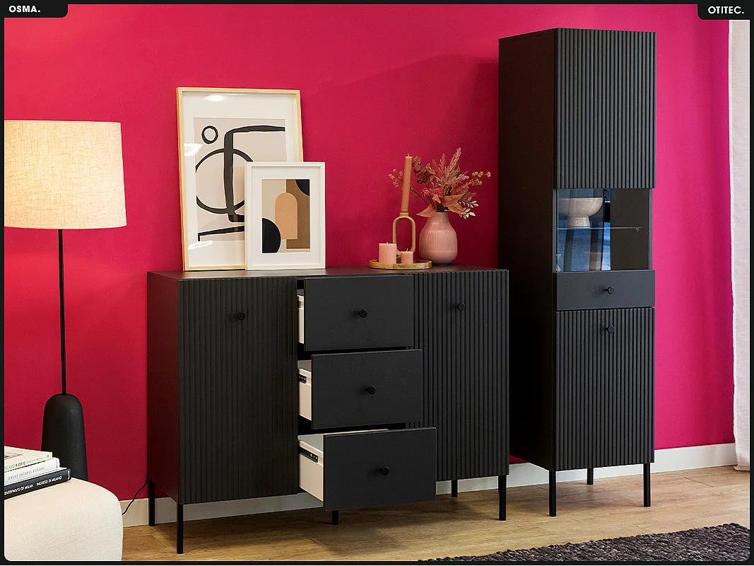 Commode - H.98 x L.135 x P.42 - OSMA - NOIR