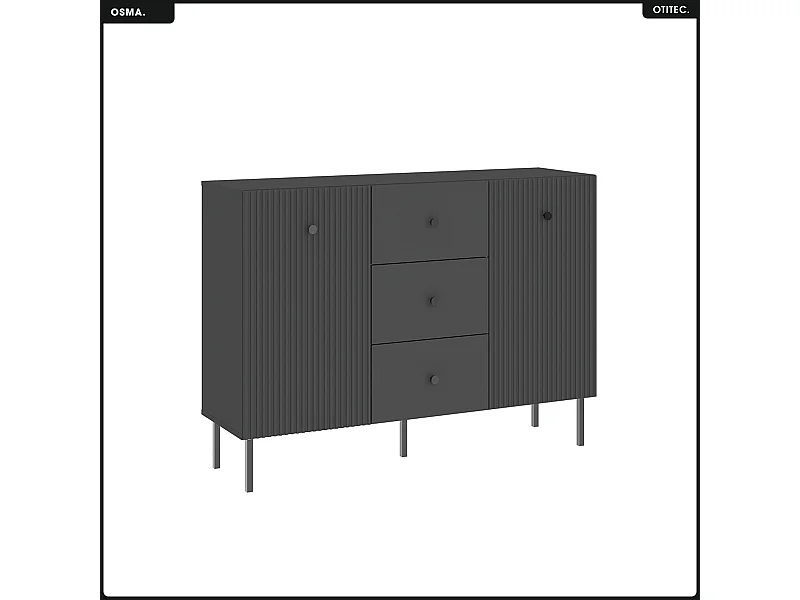 Commode - H.98 x L.135 x P.42 - OSMA - NOIR