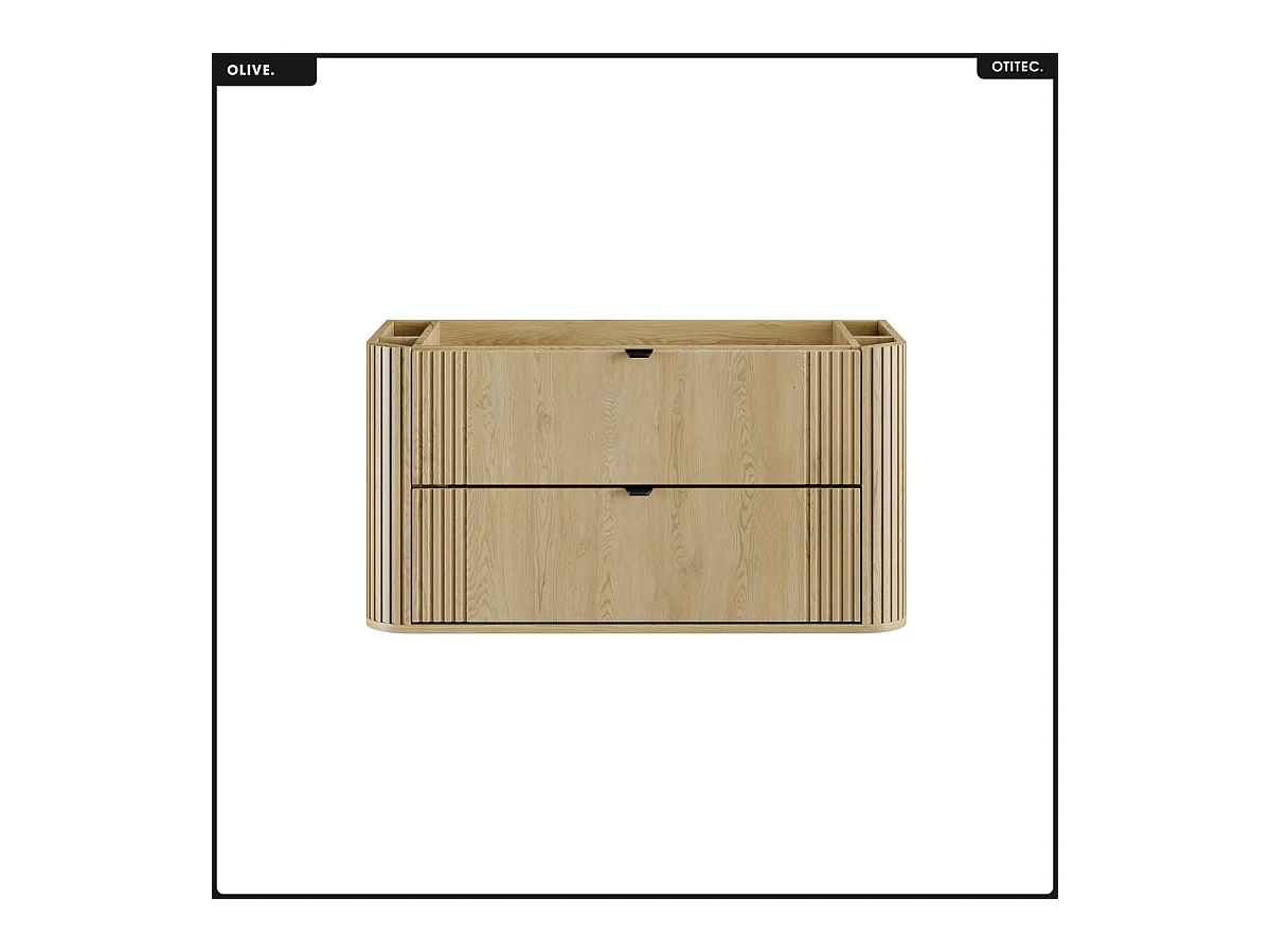 Meuble sous vasque - H.52 x L.100 x P.45 - OLIVE - Chêne