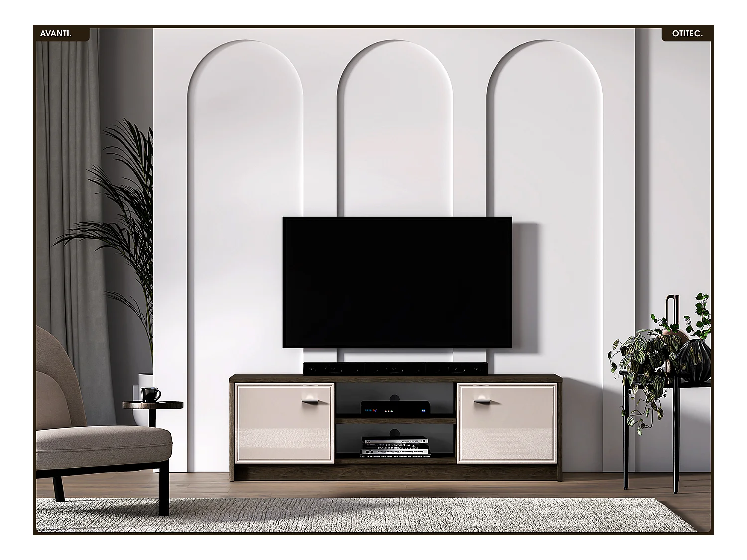 Meuble TV - L.104 x H.85 x P.40 cm - AVANTI