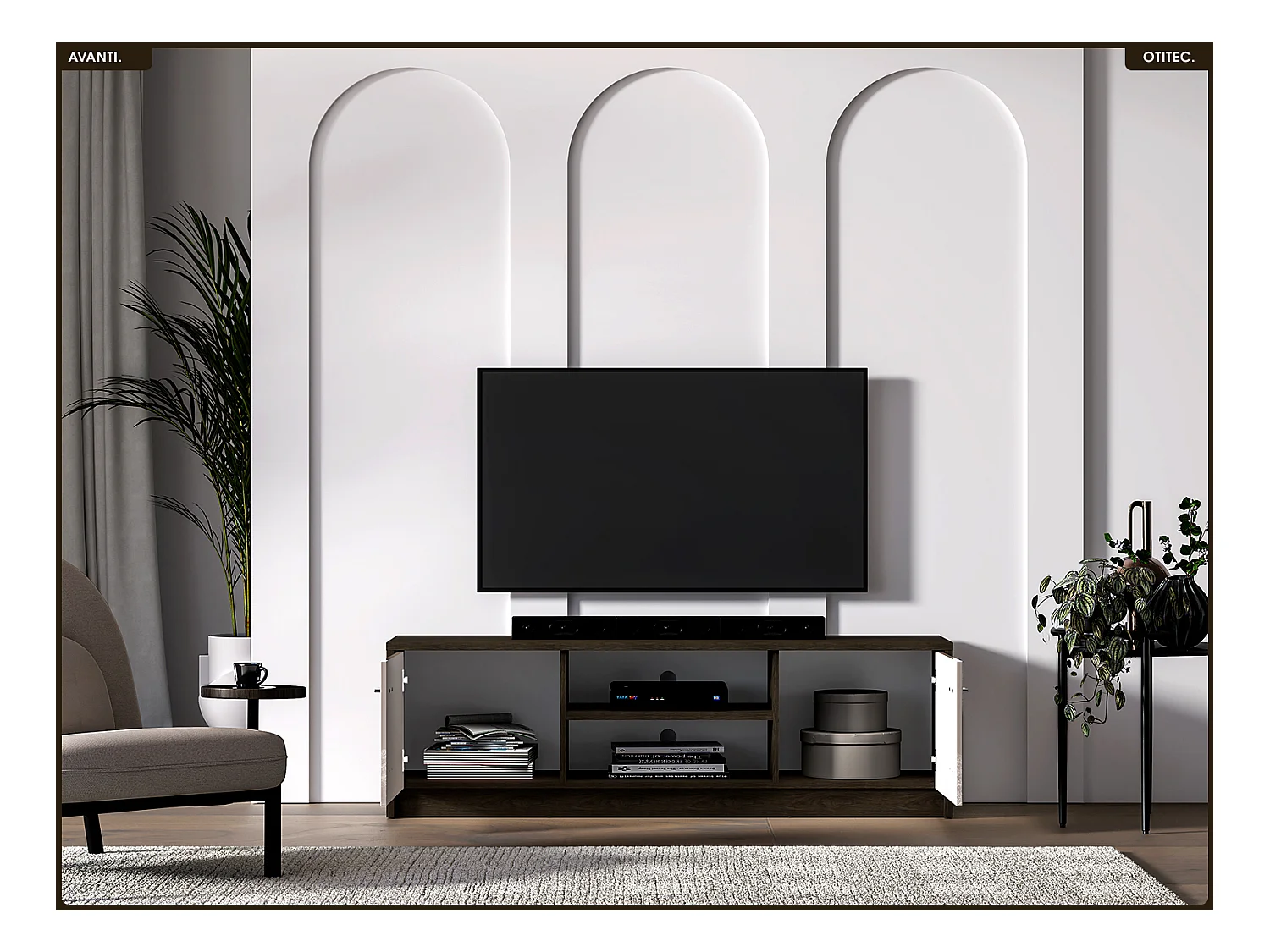 Meuble TV - L.104 x H.85 x P.40 cm - AVANTI