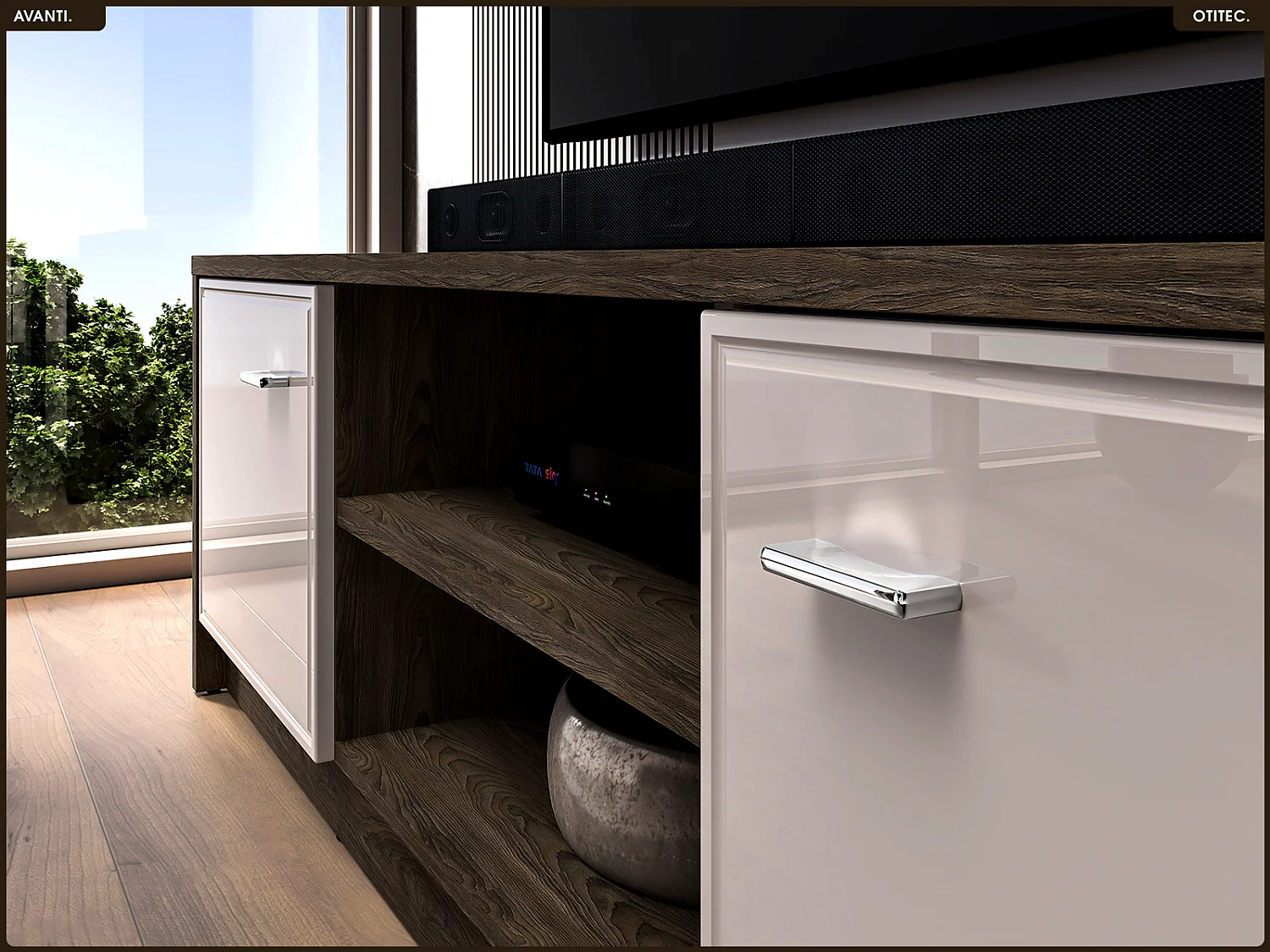 Meuble TV - L.104 x H.85 x P.40 cm - AVANTI