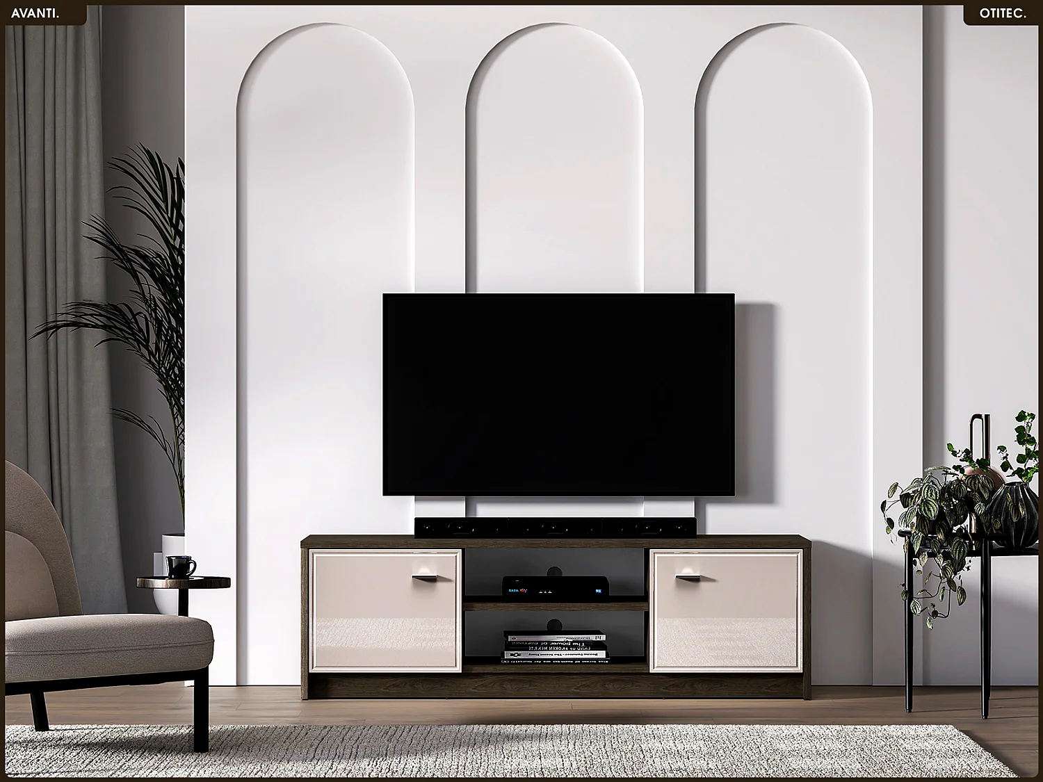 Meuble TV - L.104 x H.85 x P.40 cm - AVANTI