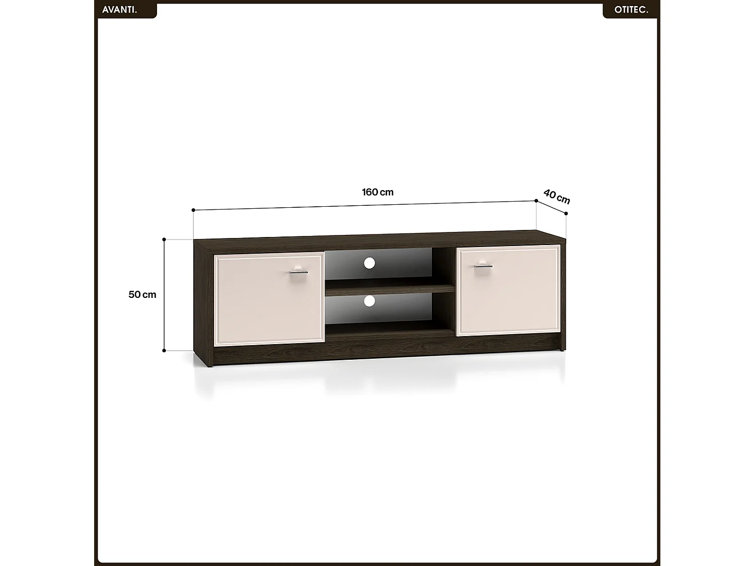 Meuble TV - L.104 x H.85 x P.40 cm - AVANTI