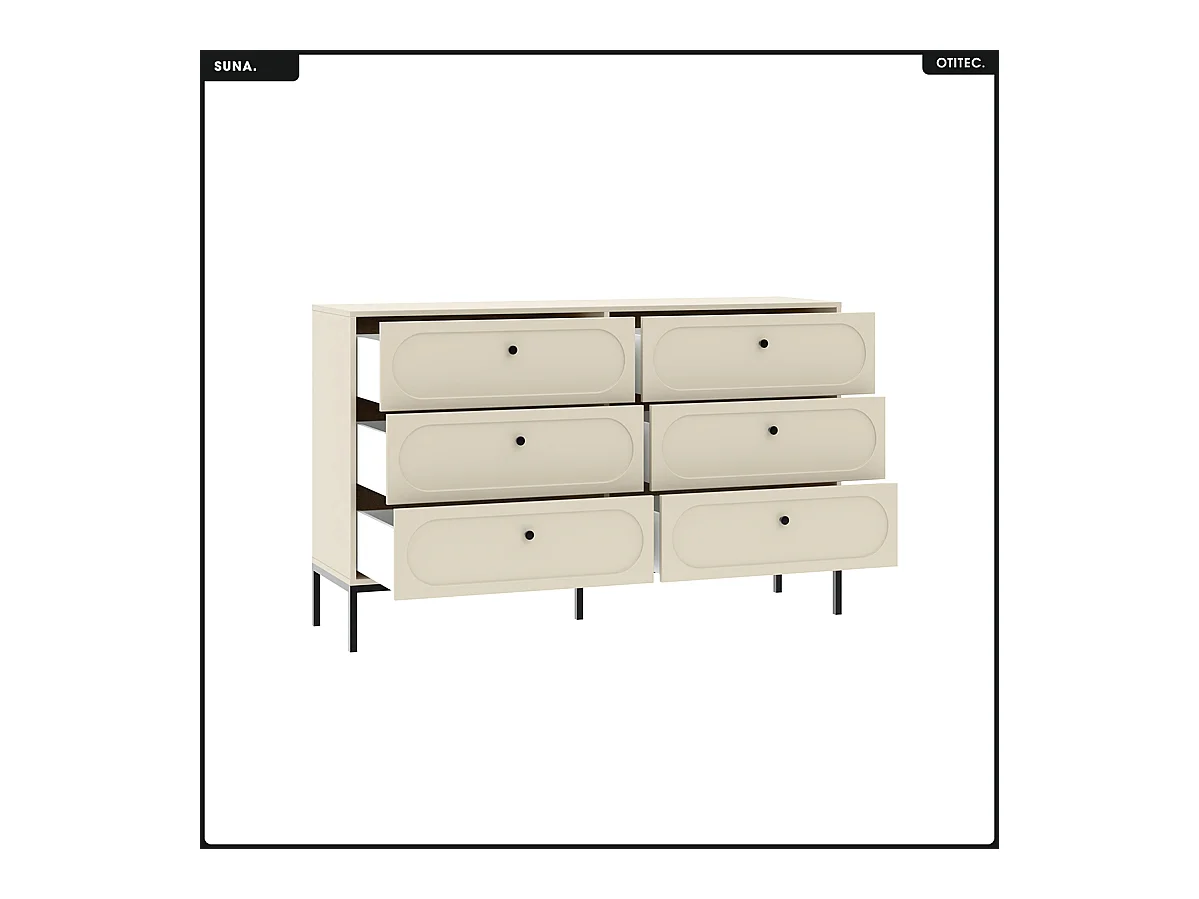 Commode - H.92 x L.150 x P.40 - SUNA - CACHEMIRE