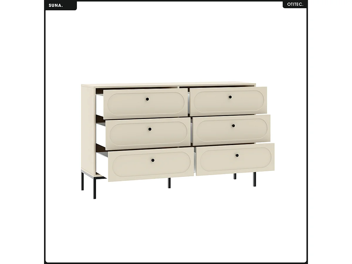 Commode - H.92 x L.150 x P.40 - SUNA - CACHEMIRE