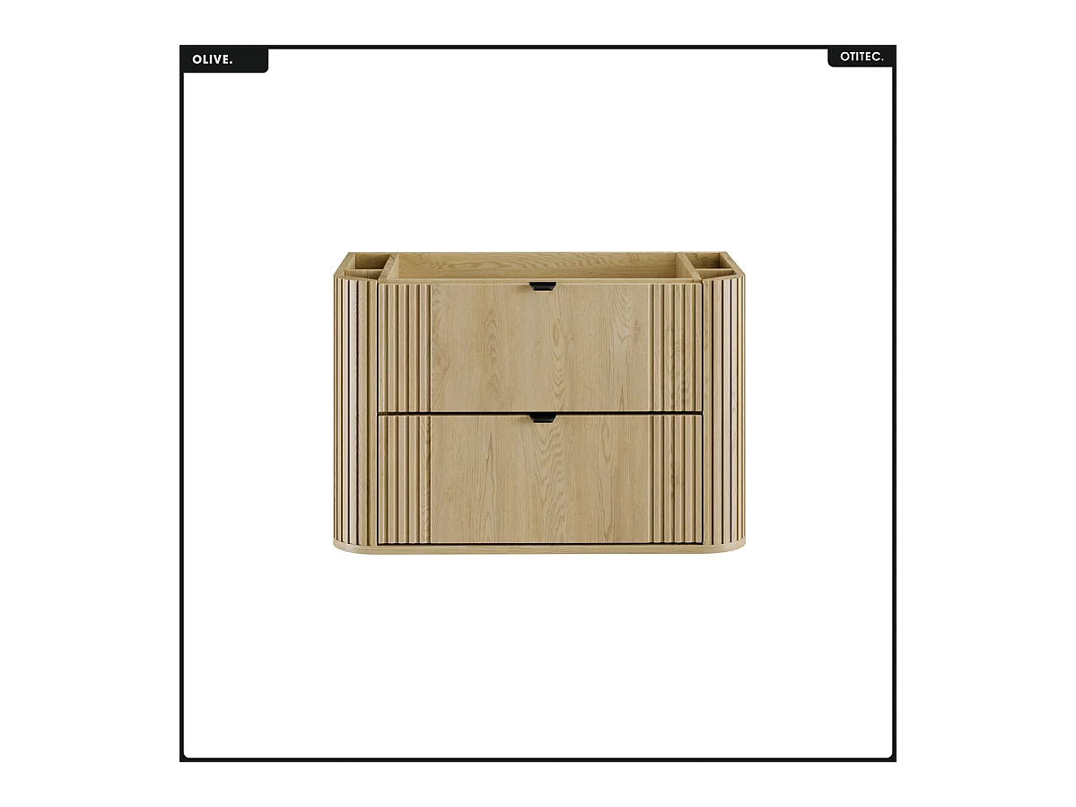 Meuble sous vasque - H.52 x L.80 x P.45 - OLIVE - Chêne