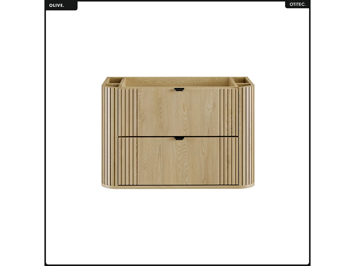 Meuble sous vasque - H.52 x L.80 x P.45 - OLIVE - Chêne