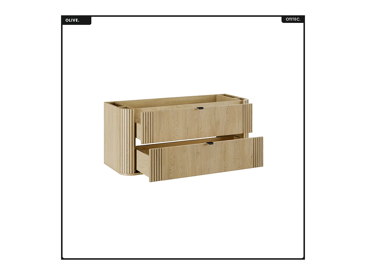 Meuble sous vasque - H.52 x L.120 x P.45 - OLIVE - Chêne