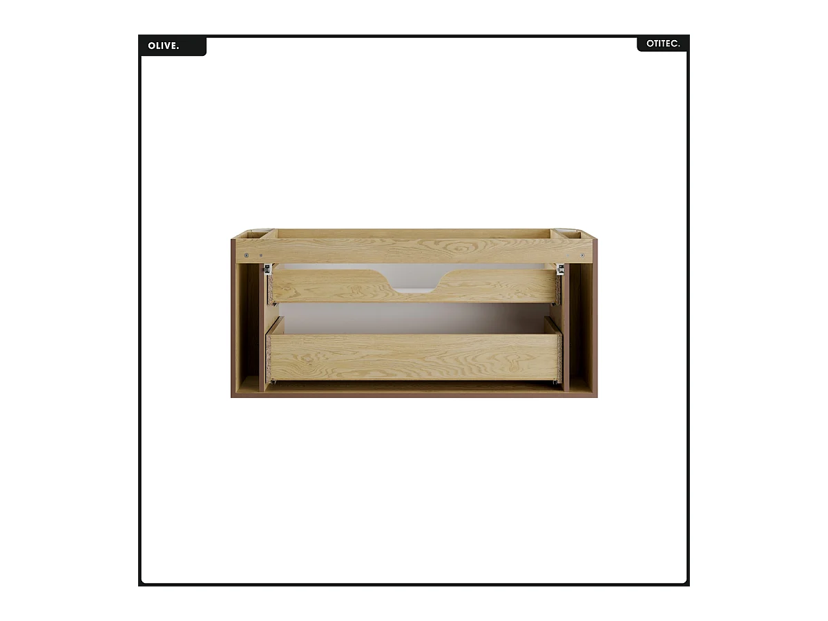 Meuble sous vasque - H.52 x L.120 x P.45 - OLIVE - Chêne