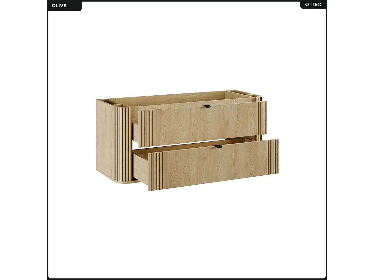 Meuble sous vasque - H.52 x L.120 x P.45 - OLIVE - Chêne