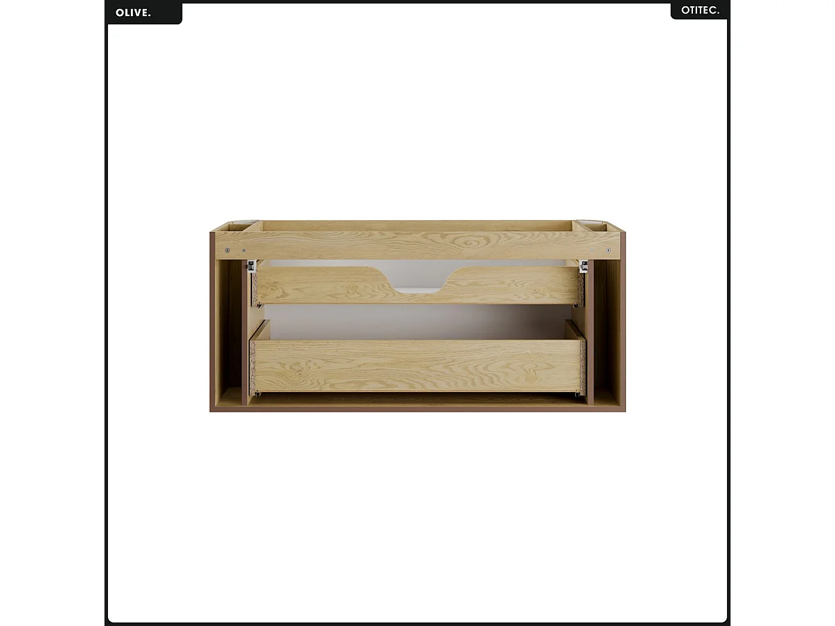 Meuble sous vasque - H.52 x L.120 x P.45 - OLIVE - Chêne