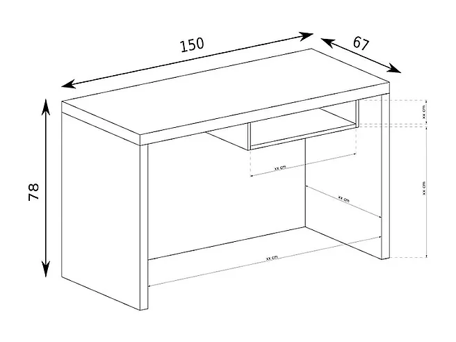 Bureau- H.78 x L.150 x P.67 - VEGO - Santana Jasna