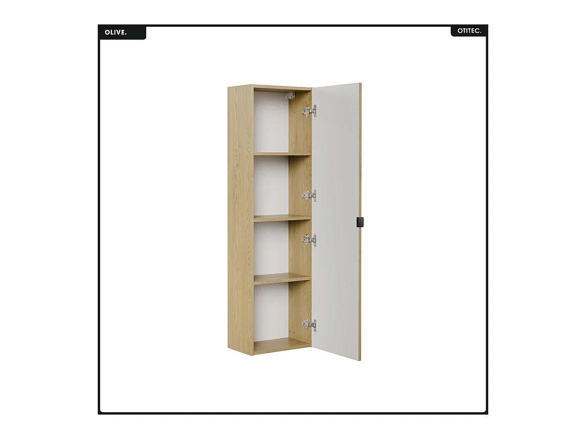 Colonne de salle de bain - H.140 x L.40 x P.25 - OLIVE - Chêne