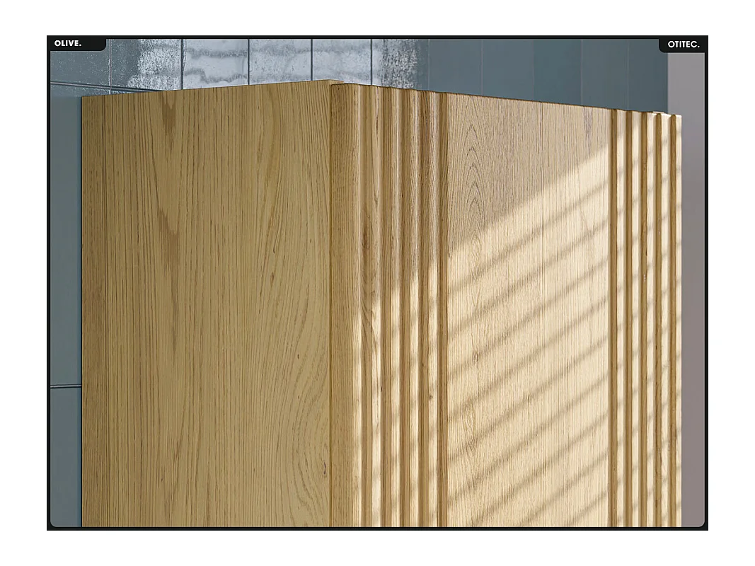 Colonne de salle de bain - H.140 x L.40 x P.25 - OLIVE - Chêne