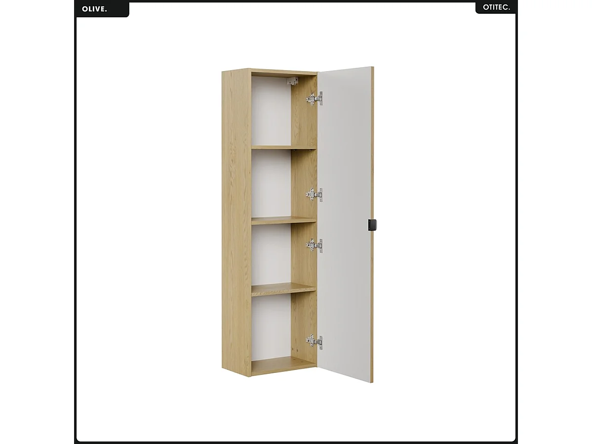 Colonne de salle de bain - H.140 x L.40 x P.25 - OLIVE - Chêne