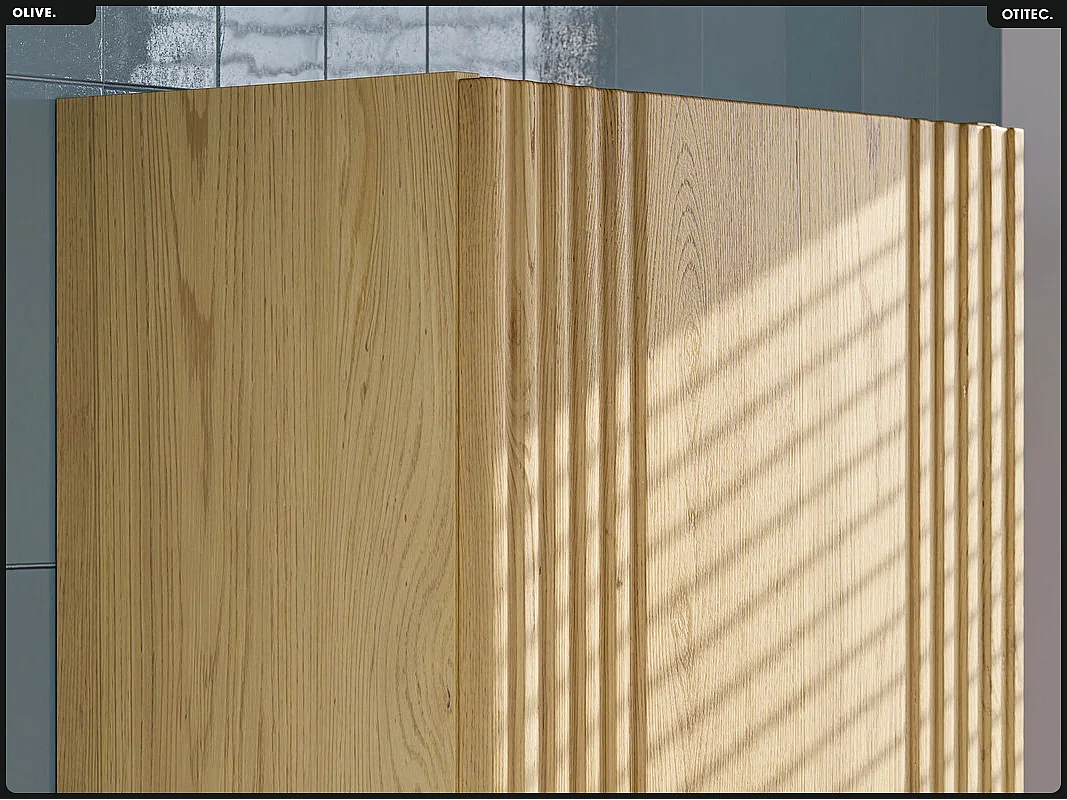 Colonne de salle de bain - H.140 x L.40 x P.25 - OLIVE - Chêne